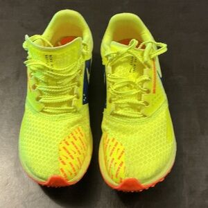 Nike Kids Neon Yellow and Orange Rival Waffle racing flats